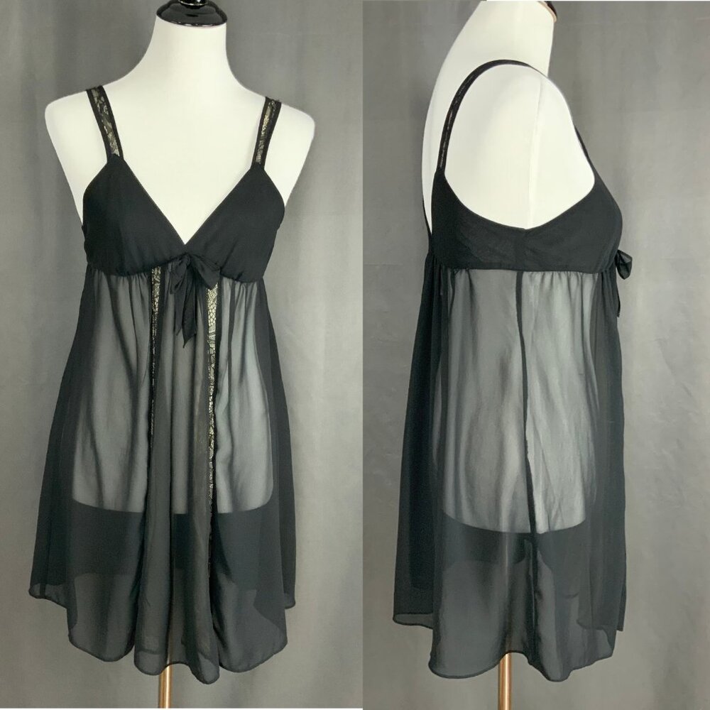 Vintage Oscar de la Renta Pink Label Black Babydoll Dress/Top Wimsigoth Sz S - Picture 6 of 16